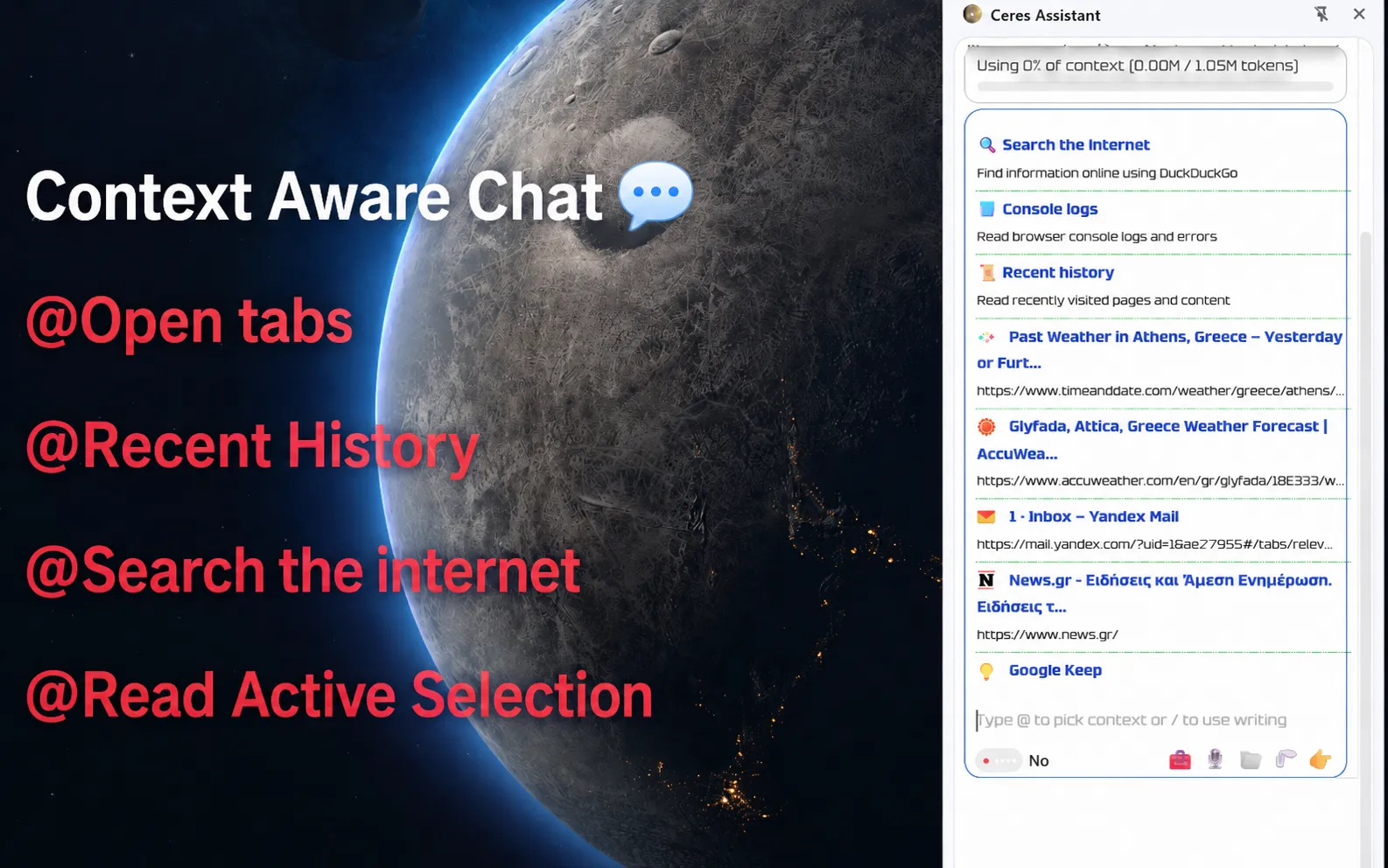 Context-aware AI sidebar for Chrome